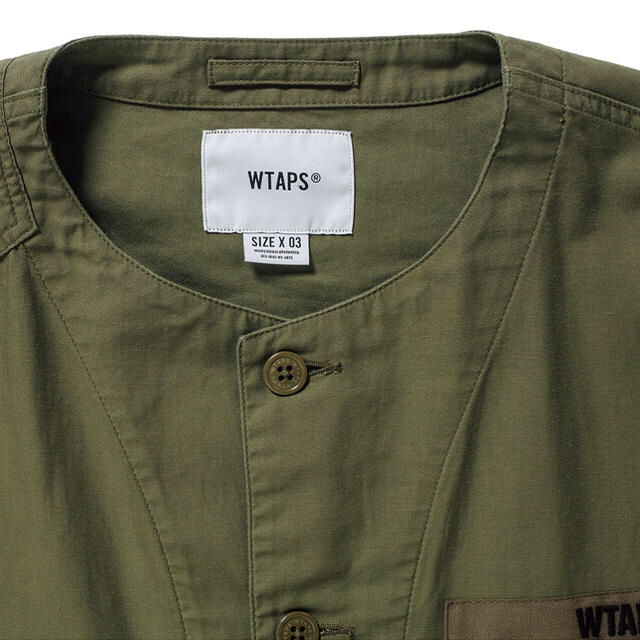 W)taps(ダブルタップス)のWtaps 2019ss ノーカラーシャツJKT size3 メンズのトップス(シャツ)の商品写真
