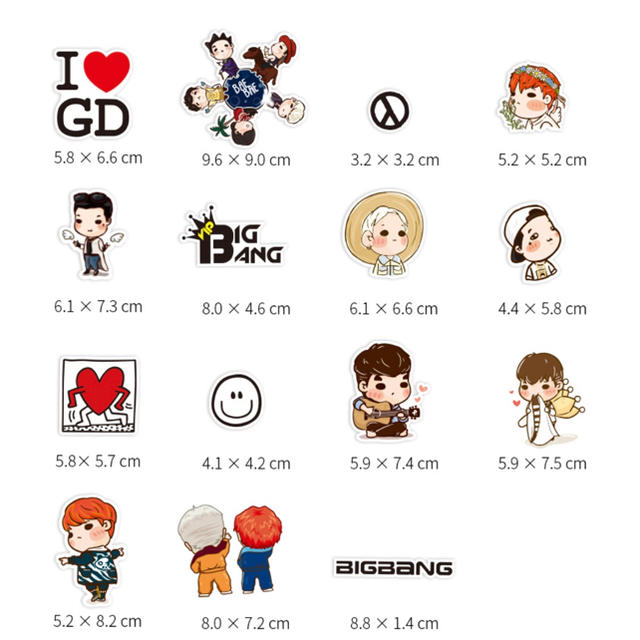 Bigbang イラストステッカー 14ピース 韓国 の通販 By Million Shop ラクマ