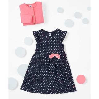 プチバトー(PETIT BATEAU)のプチバトー 20SS プリント半袖ワンピース 4a(ワンピース)