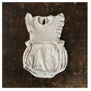 キャラメルベビー&チャイルド(Caramel baby&child )の新品✦1点のみ tocoto vintage 肩フリル パイル地ロンパース(ロンパース)