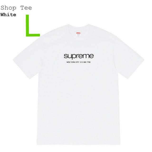 Supreme(シュプリーム)のL Supreme Shop Tee White シュプリーム Tシャツ メンズのトップス(Tシャツ/カットソー(半袖/袖なし))の商品写真