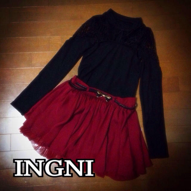 INGNI(イング)のINGNI▼チュール付きスカート レディースのスカート(ミニスカート)の商品写真