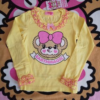 アースマジック(EARTHMAGIC)のハルイロ様専用💗アースマジック💗120 フリルロンT クリームイエロー(Tシャツ/カットソー)