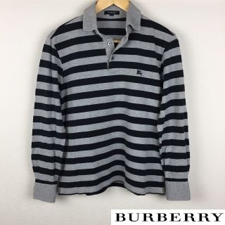 バーバリー(BURBERRY)の美品 BURBERRY London 長袖ポロシャツ グレー サイズM(ポロシャツ)