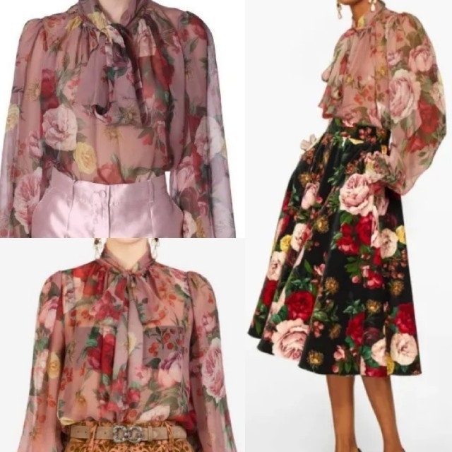 DOLCE&GABBANA シルクシフォンブラウス 36サイズ DOLCE&GABBANA シルクシフォンブラウス 36サイズ