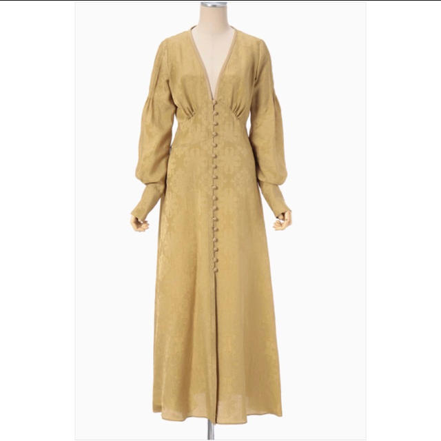 mame(マメ)の【新品】mame Floral Willow Long Dress camel  レディースのワンピース(ロングワンピース/マキシワンピース)の商品写真