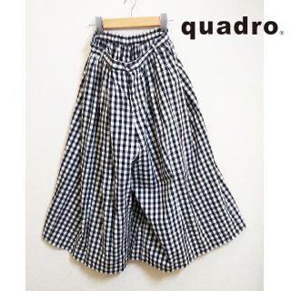 クアドロ(QUADRO)の美品 quadro✨クオドロ ギンガムチェック ワイド ガウチョ パンツ(キュロット)