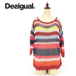 デシグアル(DESIGUAL)のDesigual カギ編みニット トップス 7分丈(S)(ニット/セーター)