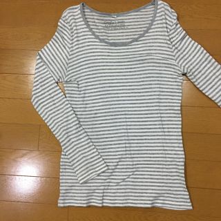 ハニーズ(HONEYS)の【riorio様専用】Honeys ボーダーカットソー　グレー✖️白(カットソー(長袖/七分))