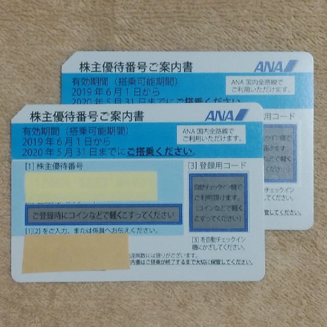 ANA(全日本空輸)(エーエヌエー(ゼンニッポンクウユ))のANA株主優待券　2枚 チケットの施設利用券(その他)の商品写真