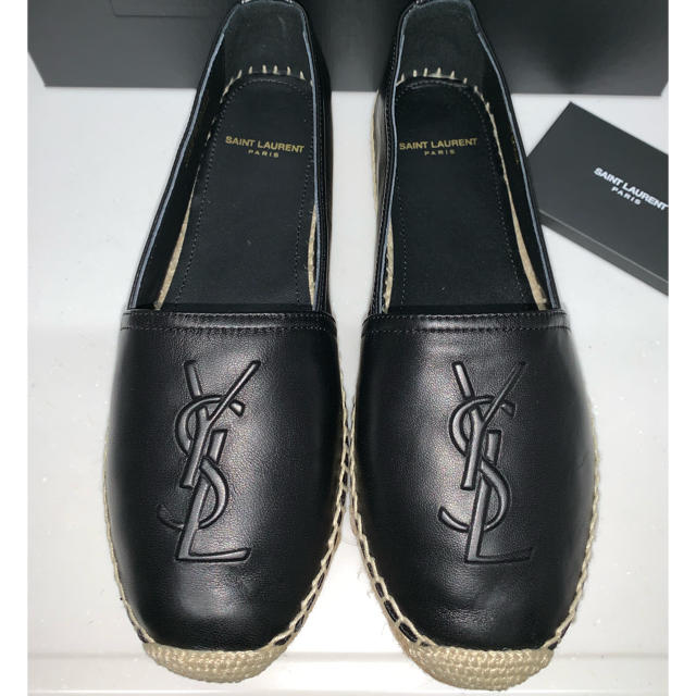 Saint Laurent(サンローラン)のサンローラン エスパドリーユ レザー本革 ブラック 新品未使用  レディースの靴/シューズ(スリッポン/モカシン)の商品写真