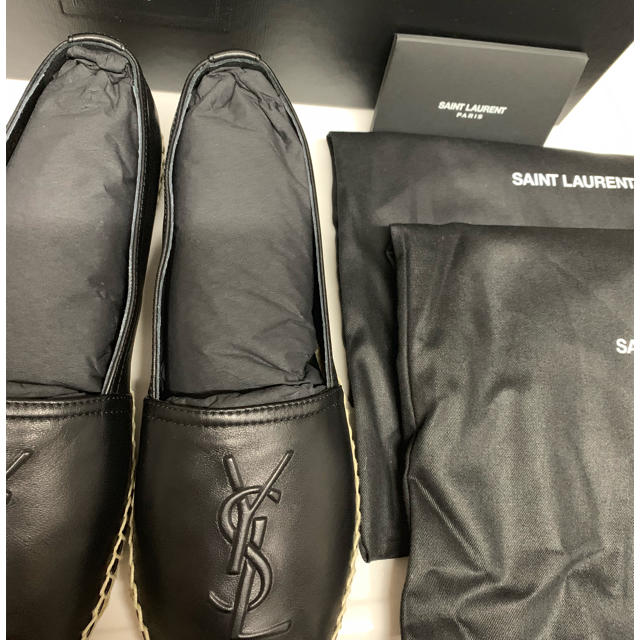 Saint Laurent(サンローラン)のサンローラン エスパドリーユ レザー本革 ブラック 新品未使用  レディースの靴/シューズ(スリッポン/モカシン)の商品写真