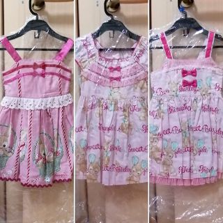 シャーリーテンプル(Shirley Temple)のrei様専用　新品　シャーリーテンプル　うさぎpt　ジャンスカ　2点　100(ワンピース)