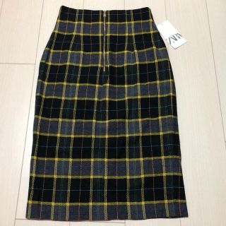 ザラ(ZARA)の【新品】ZARA チェックスカートS(ひざ丈スカート)