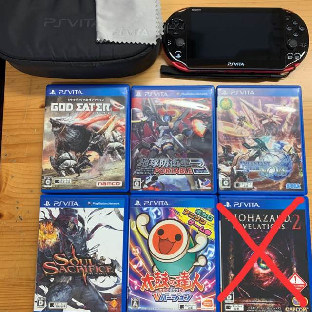 携帯用ゲーム機本体【値下げ中】PS Vita ピンク/ブラック 本体 ソフトセット