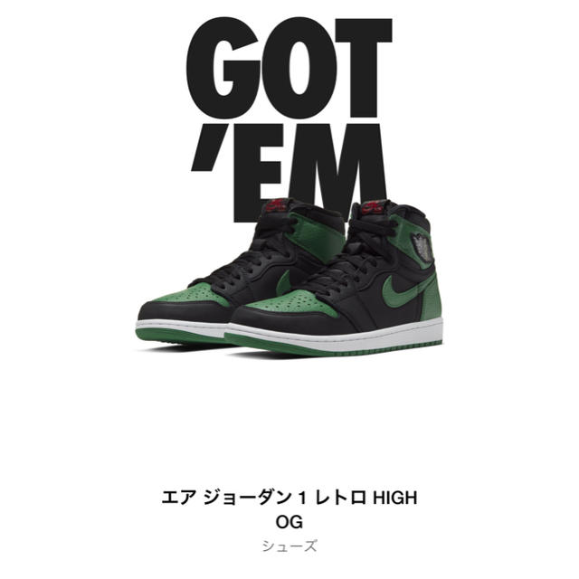 NIKE(ナイキ)のAJ1 pine green ナイキ　Jordan 1 high 専用 メンズの靴/シューズ(スニーカー)の商品写真