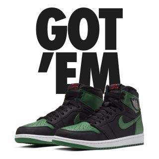 ナイキ(NIKE)の最安値　jordan1 ジョーダン1 BLACK ／PINE GREEN(スニーカー)