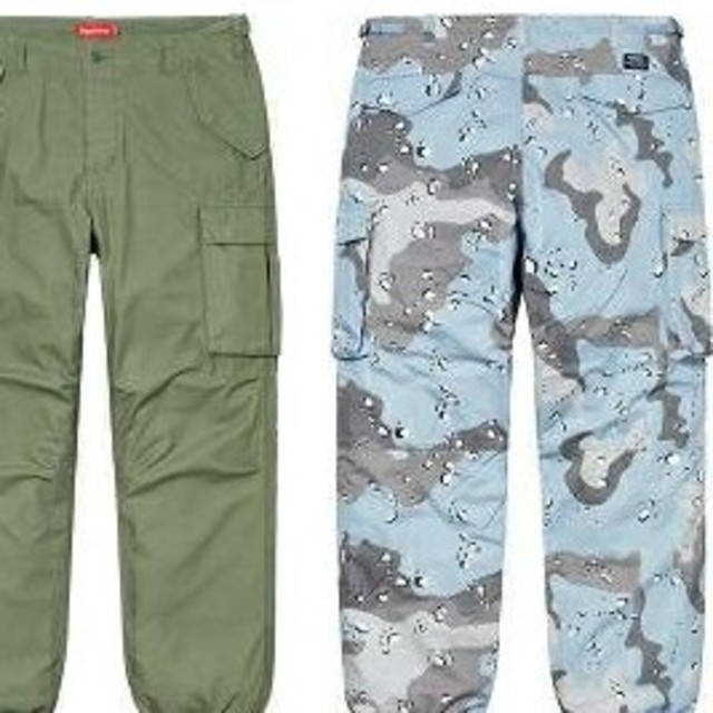 値下げ 32 supreme cargo pant 20ss 青迷彩 パンツ