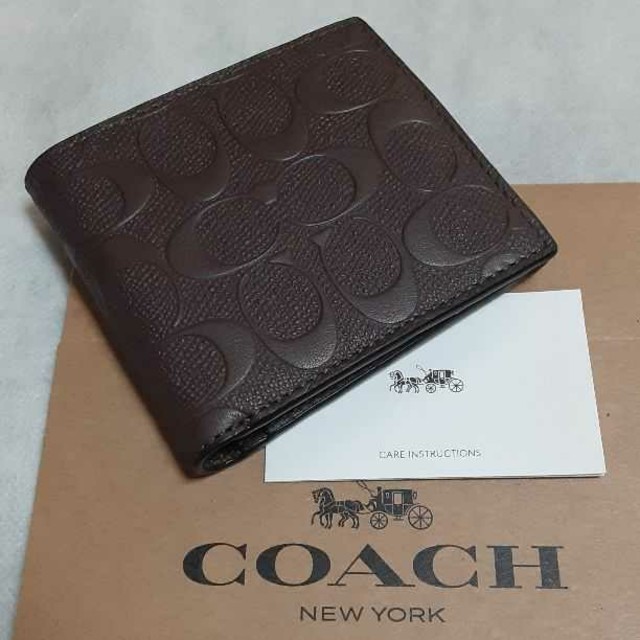レザー⏹機能【新品】COACH 二つ折財布 コーチ F75363