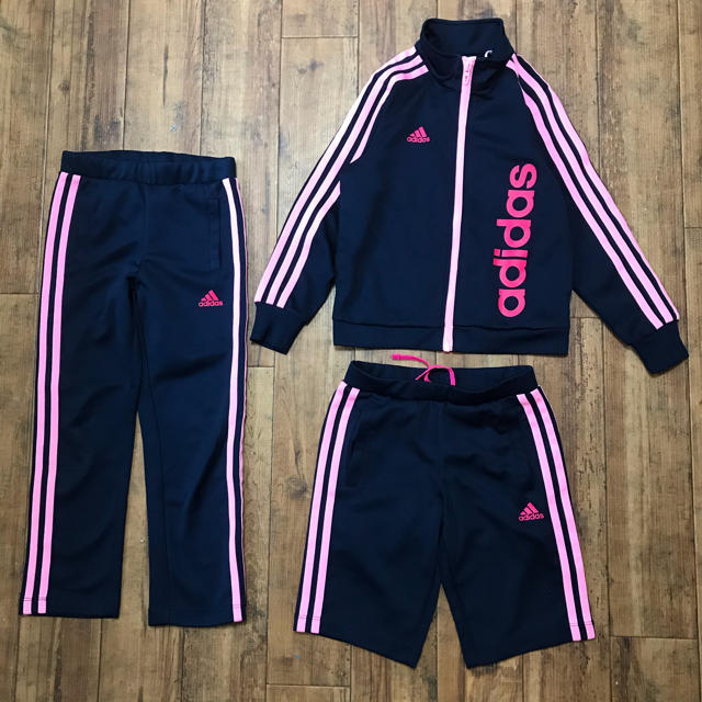 adidas(アディダス)のadidas アディダス ジャージ上下　110 120 キッズ/ベビー/マタニティのキッズ服女の子用(90cm~)(その他)の商品写真