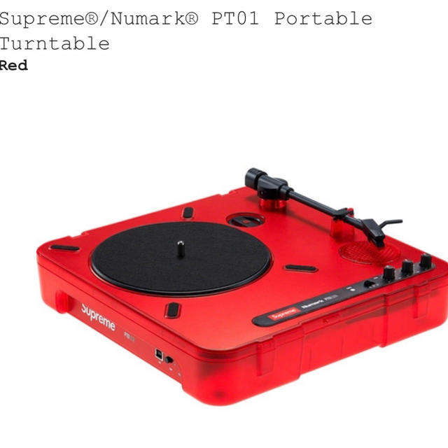 Supreme(シュプリーム)のSupreme®/Numark® PT01 Portable Turntable 楽器のDJ機器(ターンテーブル)の商品写真