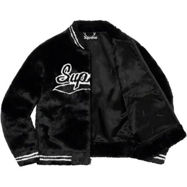 HOT通販 Faux Mサイズ ②の通販 by パンノキ's shop｜ラクマ Fur Varsity Jacket ブラック 低価2023