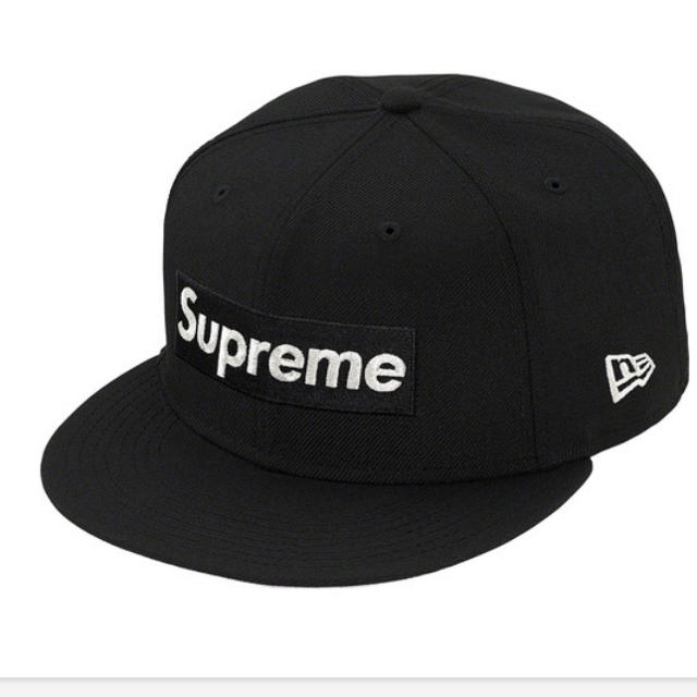 キャップsupreme box logo newera 黒　7 5/8