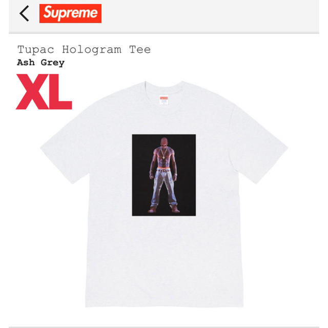 Supreme Tupac Hologram Tee Ash Grey XL