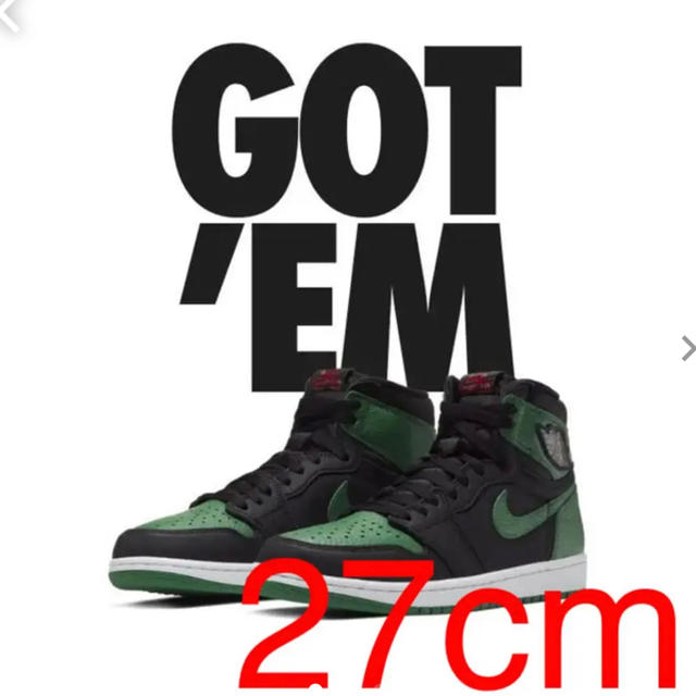 AIRJORDAN 1 BLACK/PINE GREEN 27.5cmメンズ