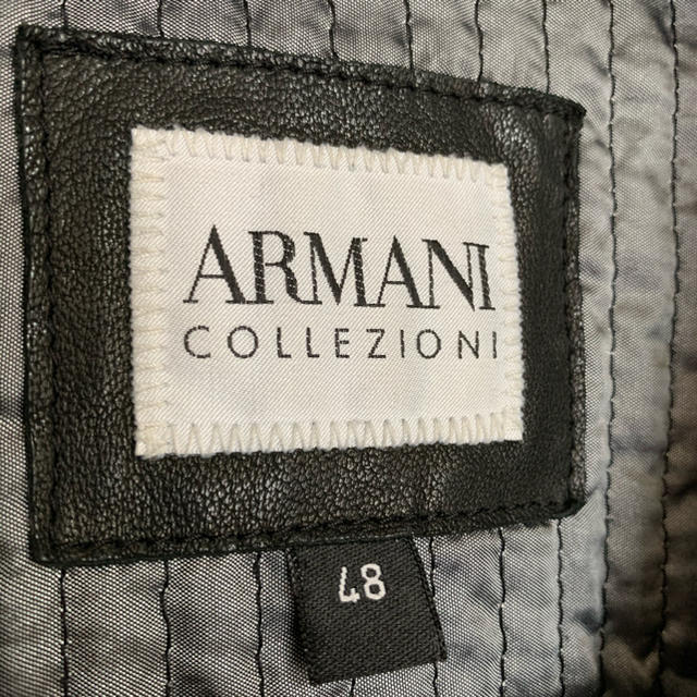 ARMANI COLLEZIONI(アルマーニ コレツィオーニ)のArmani レザージャケット　メンズ　サイズ48 メンズのジャケット/アウター(レザージャケット)の商品写真