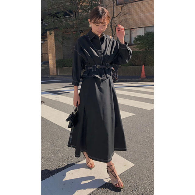 Ameri VINTAGE(アメリヴィンテージ)のAmeri VINTAGE GENTLEWOMAN OVERLAP DRESS レディースのワンピース(ロングワンピース/マキシワンピース)の商品写真