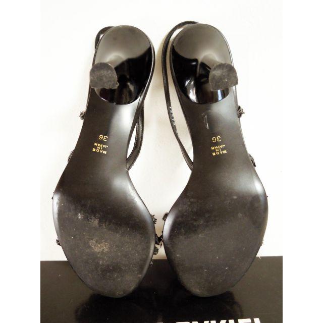 SONIA RYKIEL(ソニアリキエル)の[23.0] Sonia Rykiel スパンコールハートサンダル ブラック 黒 レディースの靴/シューズ(サンダル)の商品写真