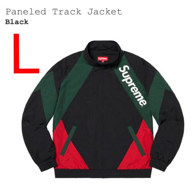 supreme paneled track jacket black L