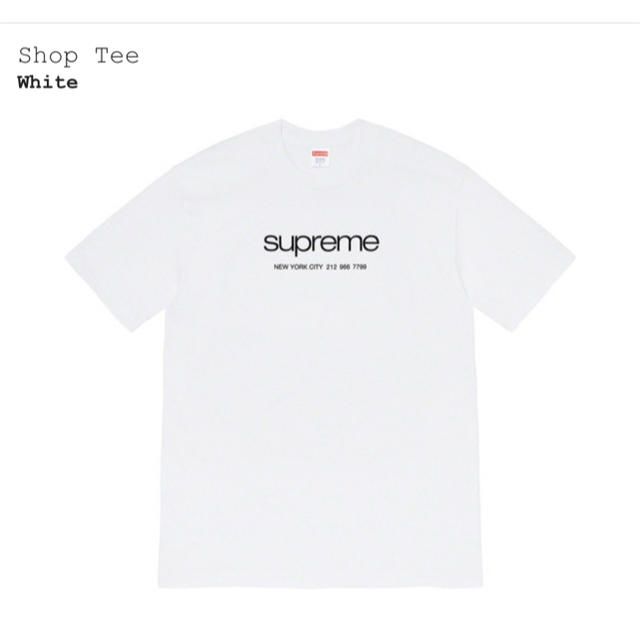 supreme shop tee white M シュプリーム　シャツTシャツ/カットソー(半袖/袖なし)