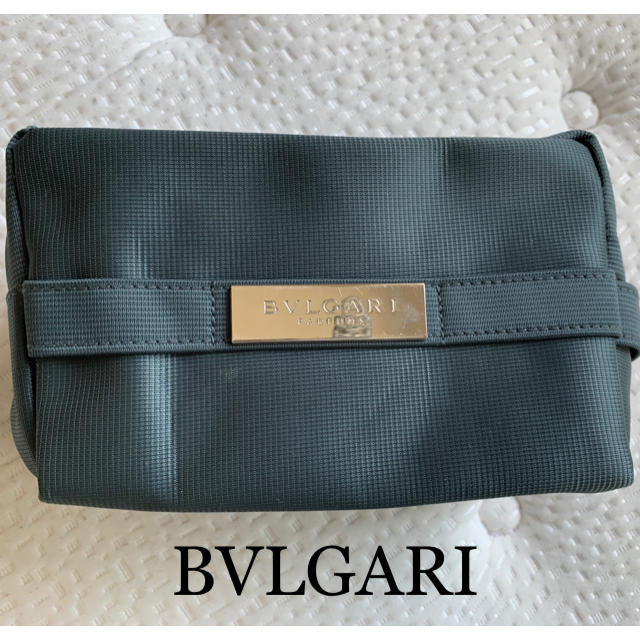 BVLGARI(ブルガリ)のご専用★新品BVLGARIブルガリコスメポーチアメニティグッズブルーグレー レディースのファッション小物(ポーチ)の商品写真