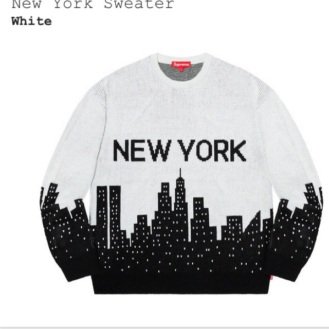 supreme NEW york sweater white S
