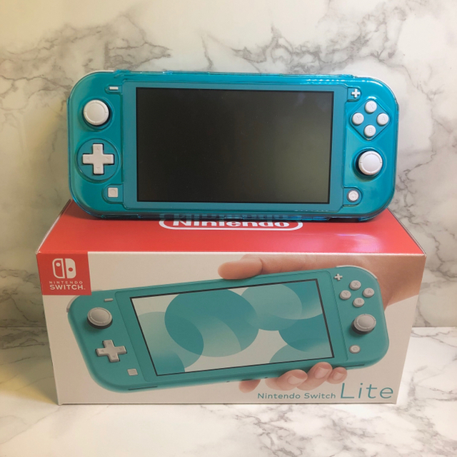 【当店限定販売】  Switch Nintendo - Switch Nintendo Lite 保護フィルム付 ケース ターコイズ 家庭用ゲーム機本体