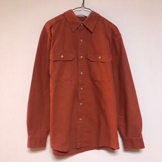 エルエルビーン(L.L.Bean)のL.L.bean 長袖シャツ ワークシャツ オレンジ コットン マレーシア製(シャツ)