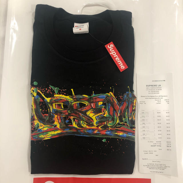 トップスSupreme 20ss Paint Logo Tee Black Mサイズ