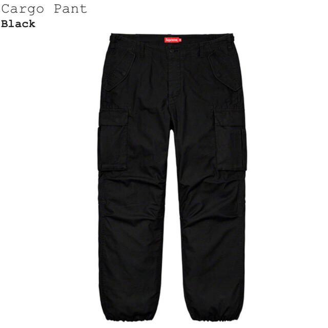 ワークパンツ/カーゴパンツ34 supreme cargo pant black 20ss ブラック L
