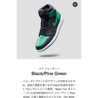 ナイキ(NIKE)のAir Jordan 1 black/pine green  (スニーカー)