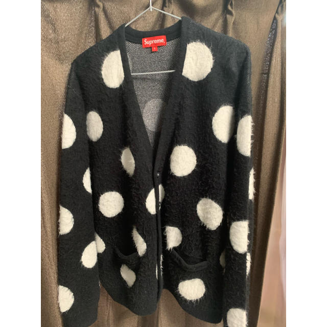 Supreme(シュプリーム)のBrushed Polka Dot Cardigan 黒　L メンズのトップス(カーディガン)の商品写真