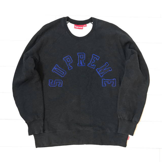 supreme 12aw felt arc crewneck black