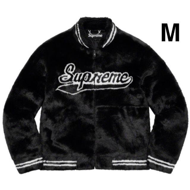 専門ショップ 【正規品】Faux - Supreme Fur Black M Jacket Varsity