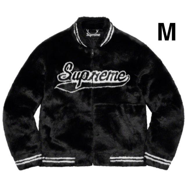 【正規品】Faux Fur Varsity Jacket M Black