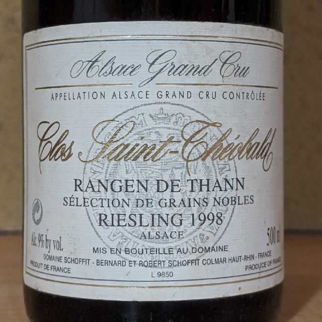 500ml 甘口ワイン、リースリング グラン・クリュ クロ・サン・テオバルド