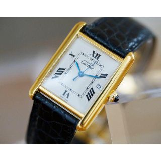 カルティエ(Cartier)の美品 カルティエ マスト タンク ホワイト デイト LM Cartier(腕時計(アナログ))