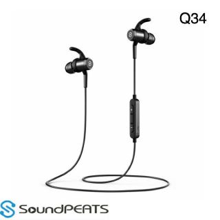 SoundPEATS ブラック q34 リモコン・マイク/Bluetooth対応(ヘッドフォン/イヤフォン)