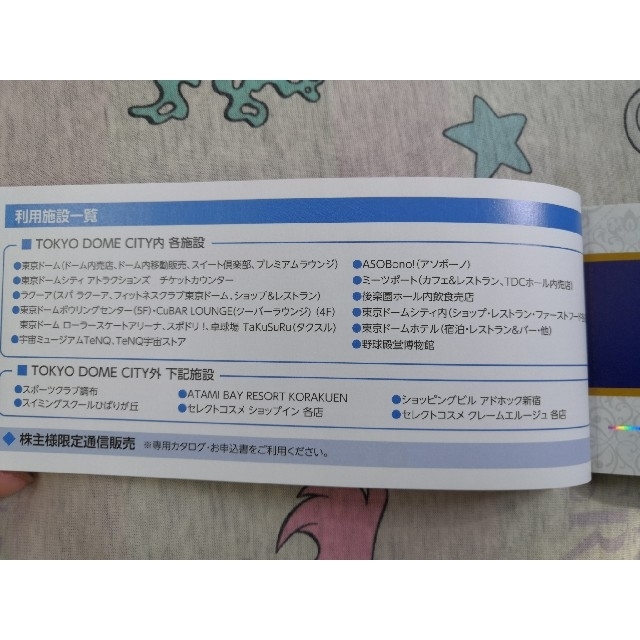 東京ドーム株主優待 500円券×12枚（合計6000円分）東京ドームシティー