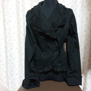 ブラックピースナウ(BLACK PEACE NOW)の【美品】BPN ジャケット 黒 ダブルボタン (テーラードジャケット)